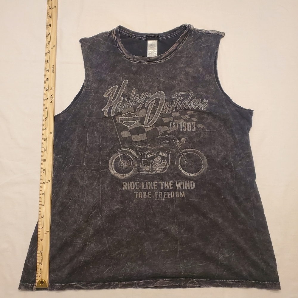 Harley Davidson Womens Black Sleeveless T-shirt Sz L Indianapolis Southside HD
